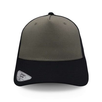 Gorra Sport Caps Trucker 5 Panel Olivo/ Negro Unitalla