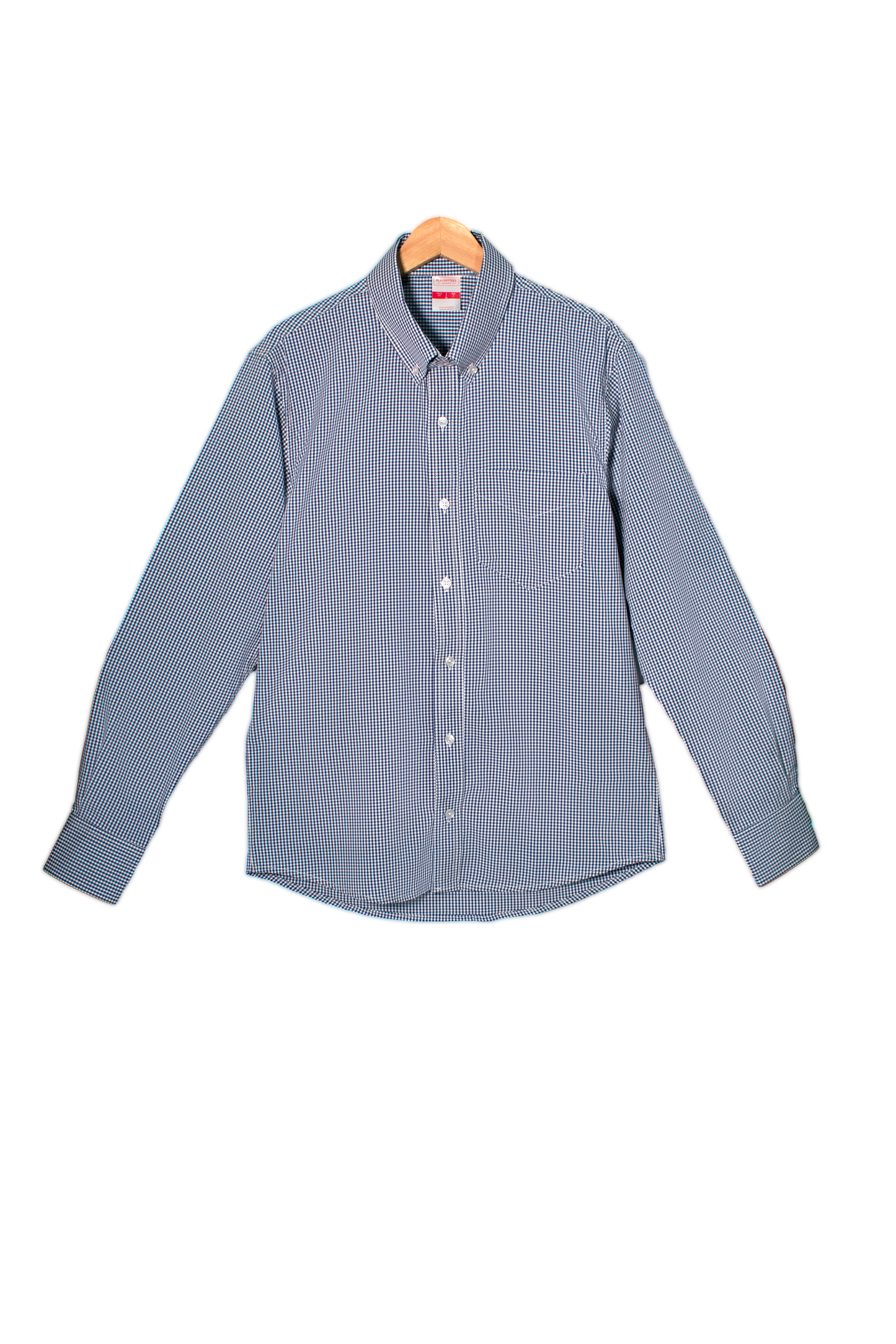 Camisa Playerytees 6004 Caballero Manga Larga de Cudros