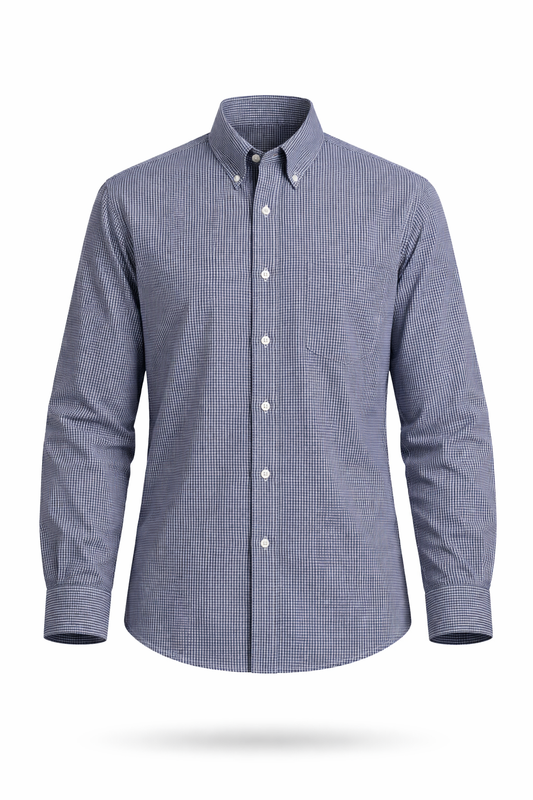 Camisa Playerytees 6004 Caballero Manga Larga de Cudros