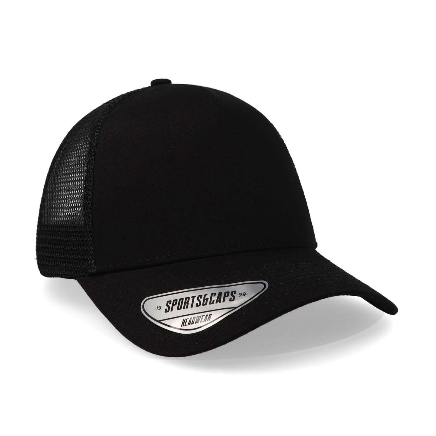 Gorra Sport Caps Trucker 5 Panel Negro Unitalla
