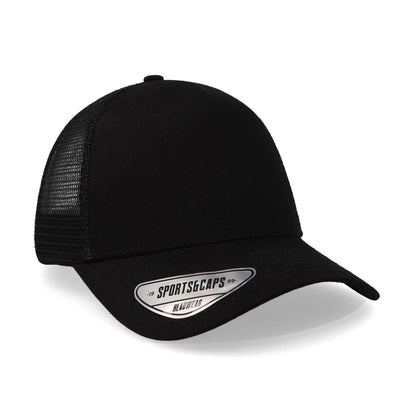 Gorra Sport Caps Trucker 5 Panel Negro Unitalla